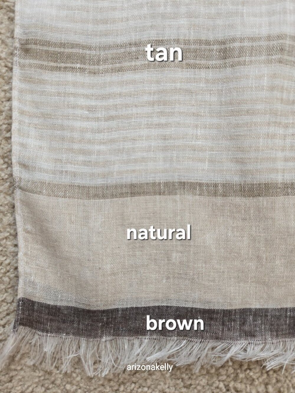 NWOT Linen Scarf Tan/Brown/Natural Piu 1951 Italy